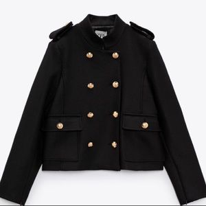 Zara Metal Button Military Jacket - Size XL